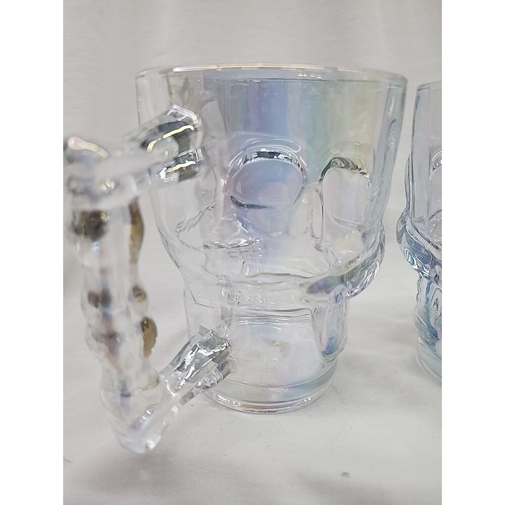 Luster Glass Skull Mugs Set Of 2 LargeCapacity No Cracks Or Chips Read Descript - Picture 5 of 15